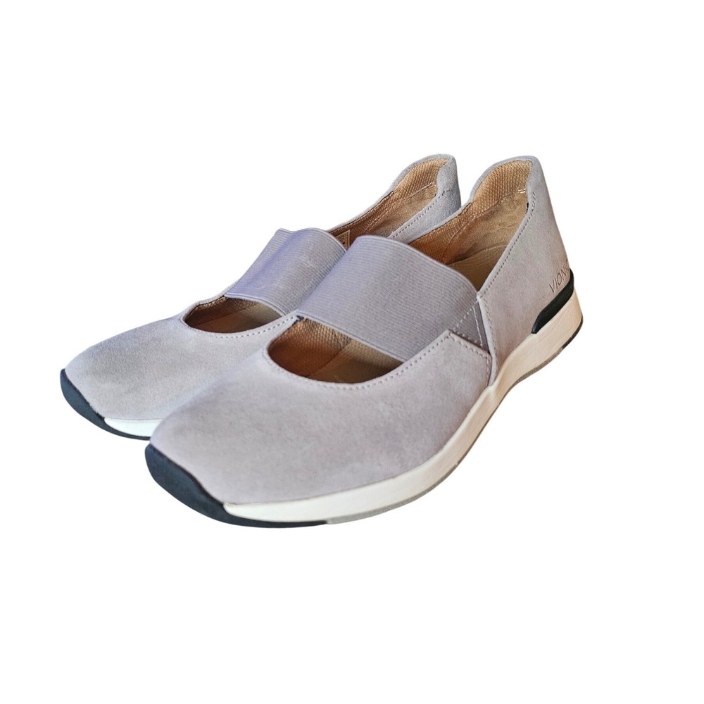 Vionic Cadee Light Gray Suede Mary Jane Comfort Sneakers Women's 8 Walking Shoe